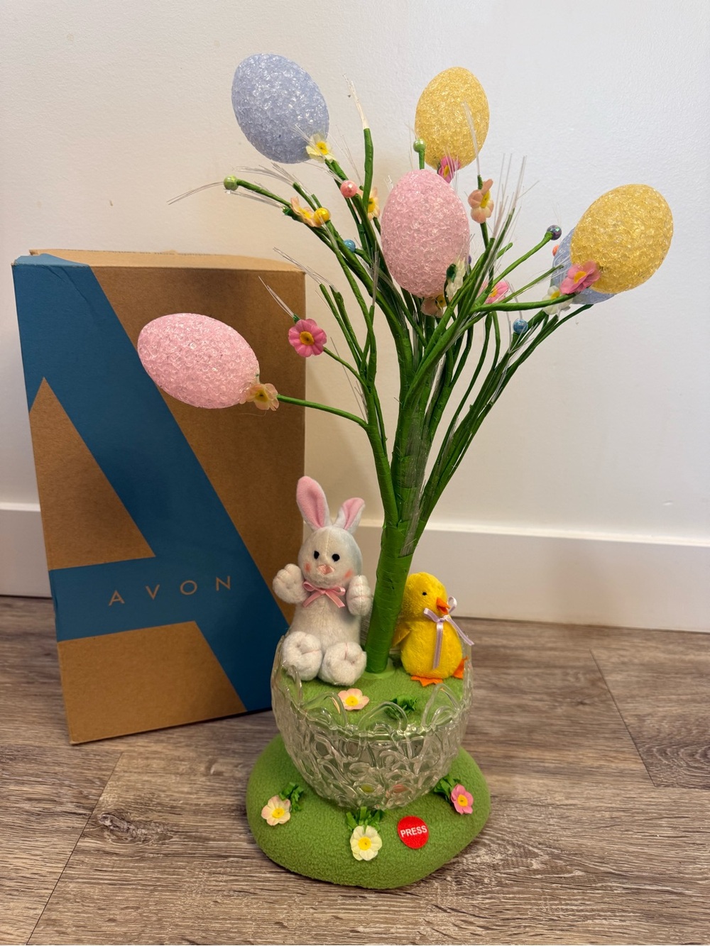 Vintage Avon Blossoming Fiber Optic Lighted Musical Easter Tree